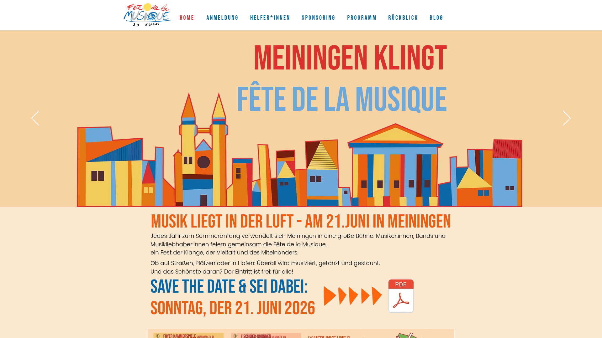 Website Screenshot – Fête de la Musique Meiningen