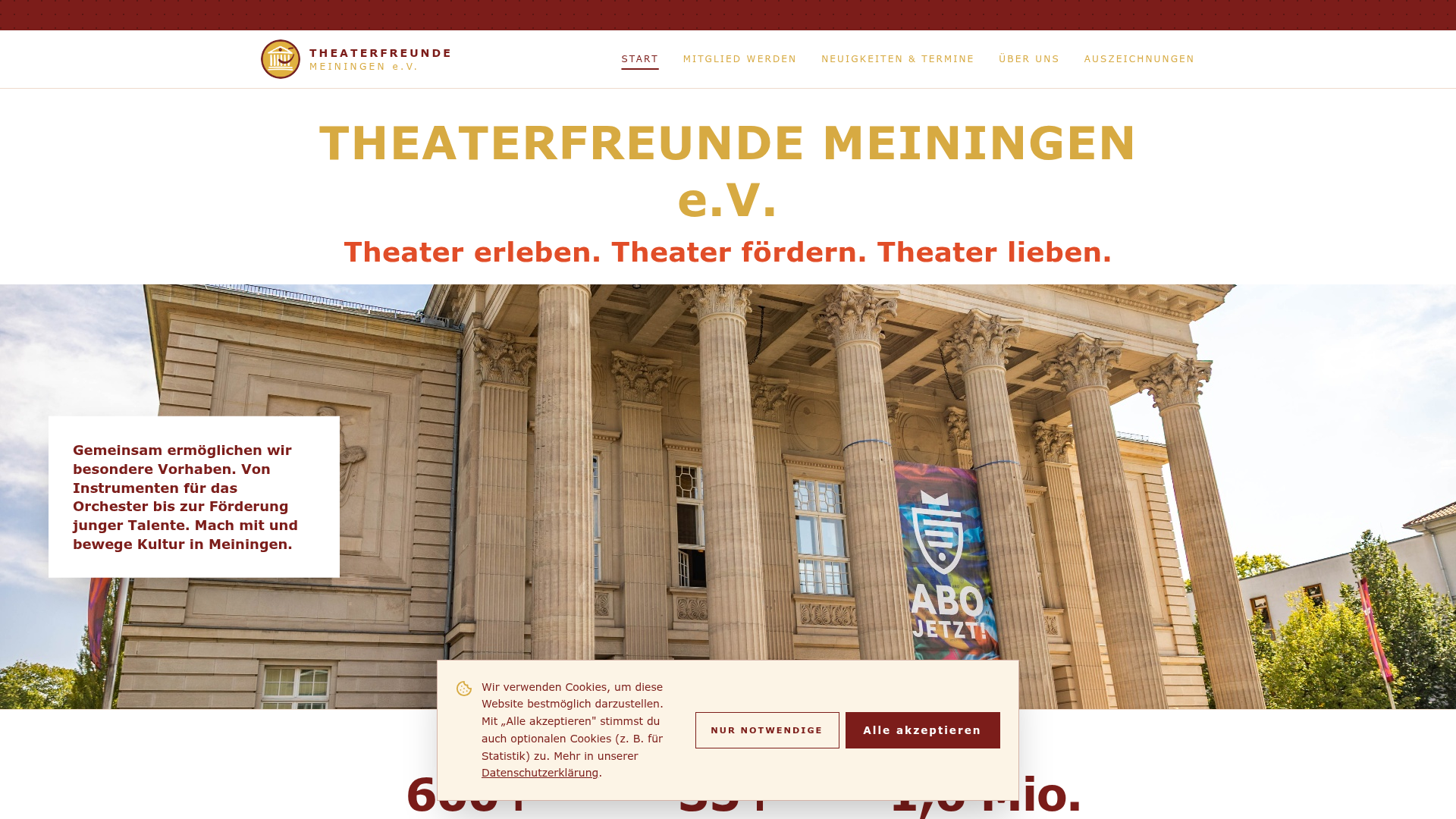Website Screenshot – Theaterfreunde Meiningen
