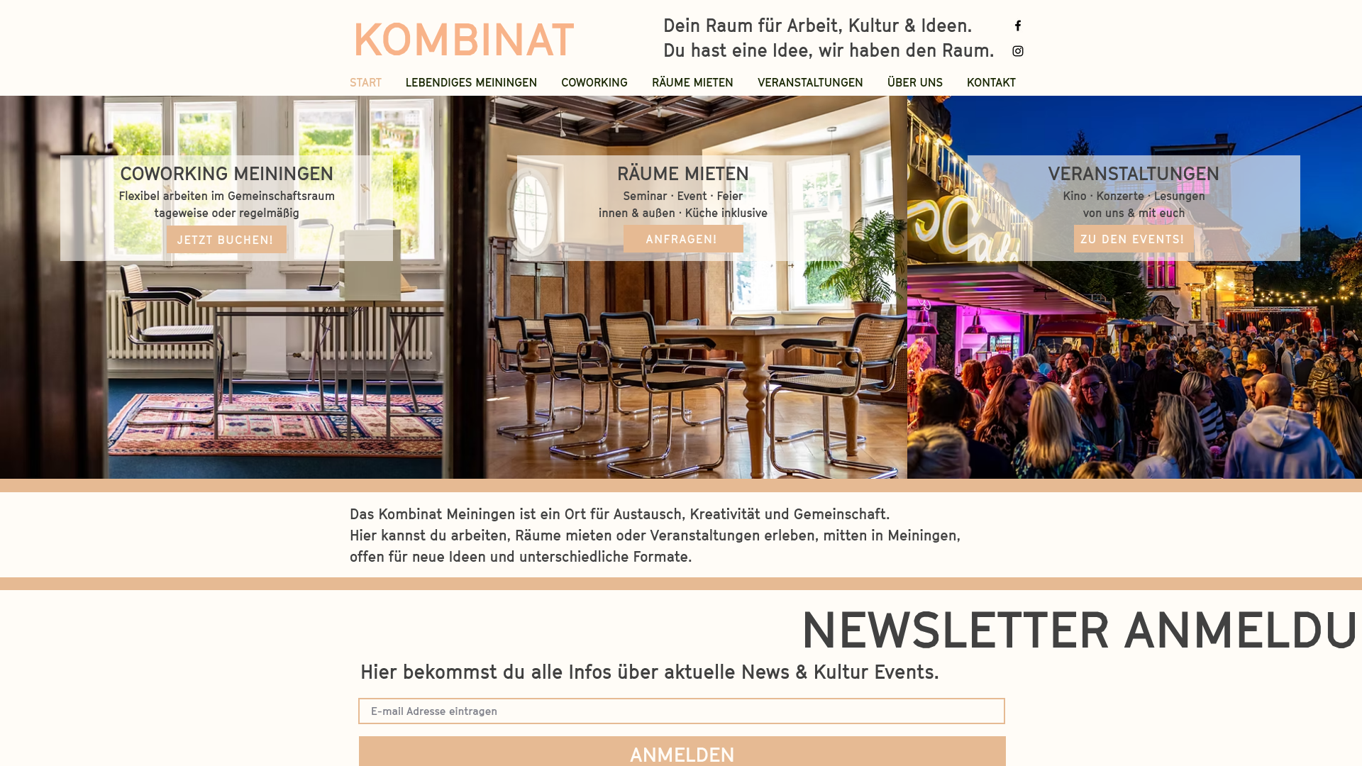 Website Screenshot – Kombinat Meiningen