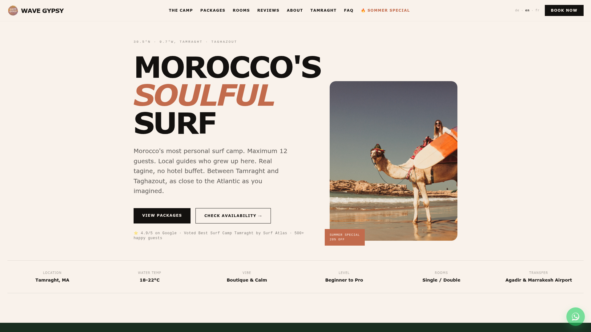 Website Screenshot – Wave Gypsy Surf & Yoga