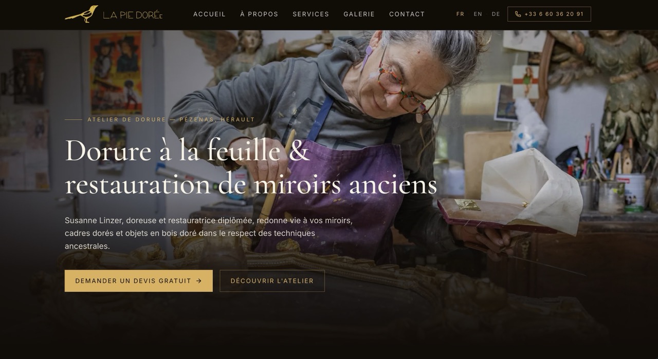Website Screenshot – La Pie Dorée